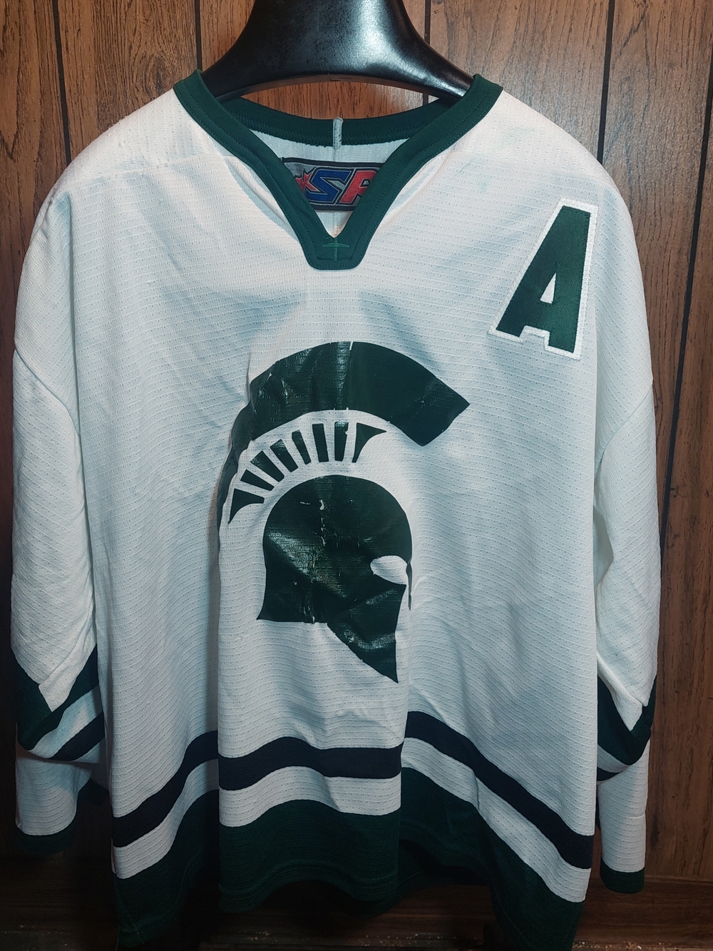 Michigan State Spartan Hockey Jersey with 'A' Patch Vintage XL By SP Canada